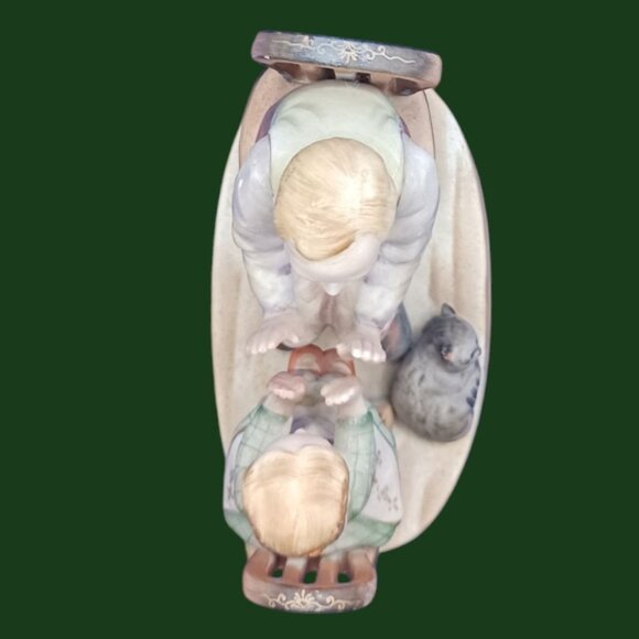 Shafford vtg grandpa & grandaughter Figurine "Pat- A -Cake" Scene Collectible m - Picture 10 of 14